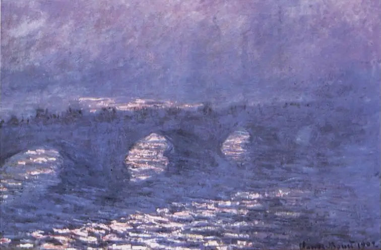 Reproduction du tableau « Le pont de Waterloo, effet de soleil dans la brume - Claude Monet » par Alpha Reproduction en peinture à l’huile