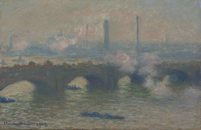 Waterloo-broen, den grå dagen - Claude Monet