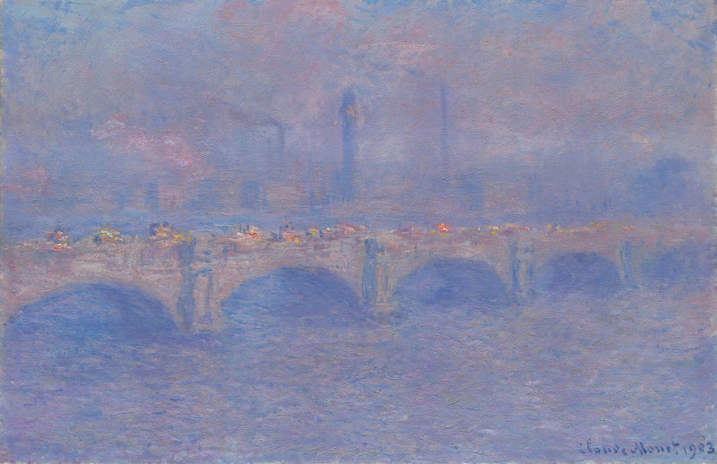 Waterloo-broen, sollyseffekten - Claude Monet