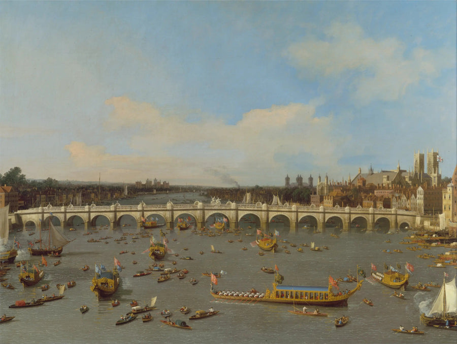 Westminster-broen, med Lord-ordførerens prosesjon på Themsen - Canaletto

Source:
Le Pont de Westminster, avec la procession du Lord-maire sur la Tamise - Canaletto