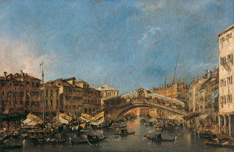 Rialto-broen i Venezia - Francesco Guardi