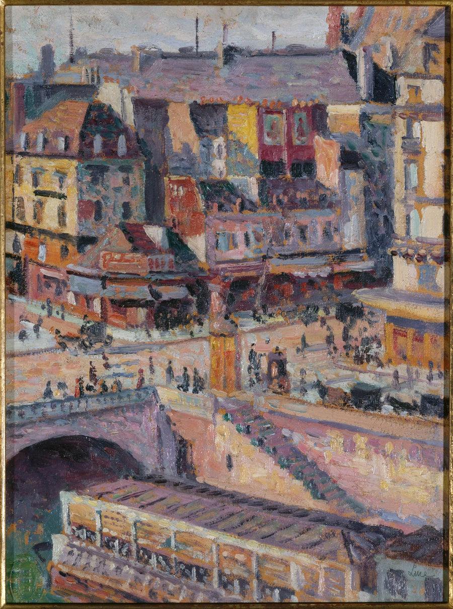 Saint-Michel-broen og Orfèvres-kaien rundt 1905 - Maximilien Luce