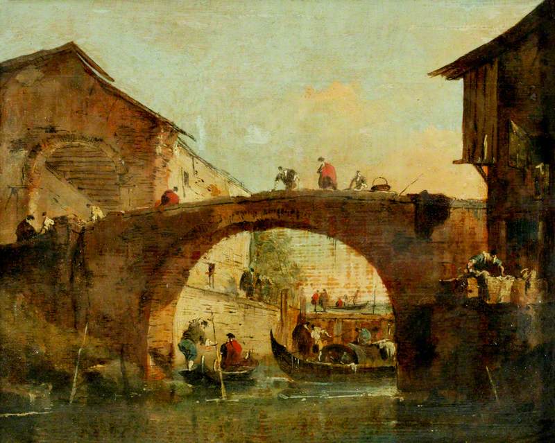 Broen over Brenta i Dolo (Porta del Dolo) - Francesco Guardi