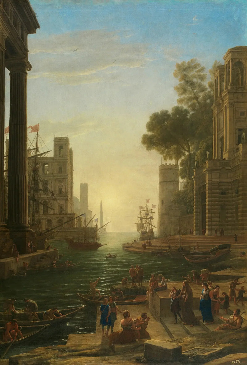 Havnen i Ostia med avgangen av Santa Paula - Claude Lorrain