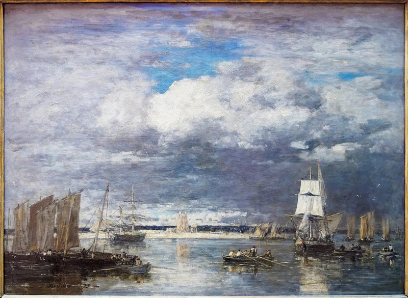 Camaret havn under stormfull himmel - Eugène Boudin