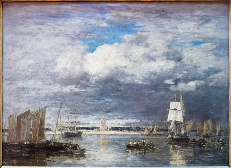 Camaret havn under stormfull himmel - Eugène Boudin