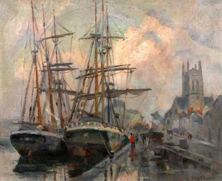 Fécamp havn - Robert Antoine Pinchon