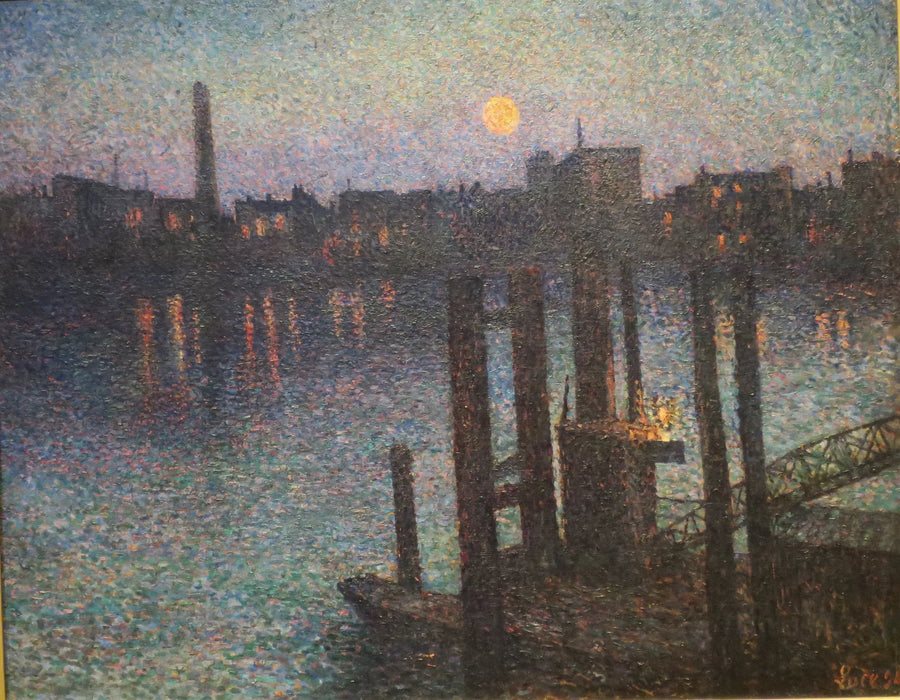 Londons havn, natt - Maximilien Luce