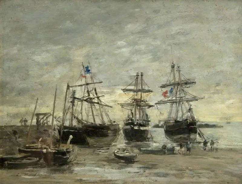 Havnen i Portrieux ved lavvann - Eugène Boudin
