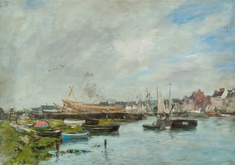 Havnen i Trouville, Verft - Eugène Boudin