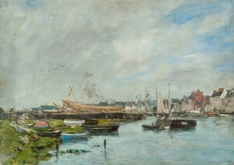 Havnen i Trouville, Verft - Eugène Boudin