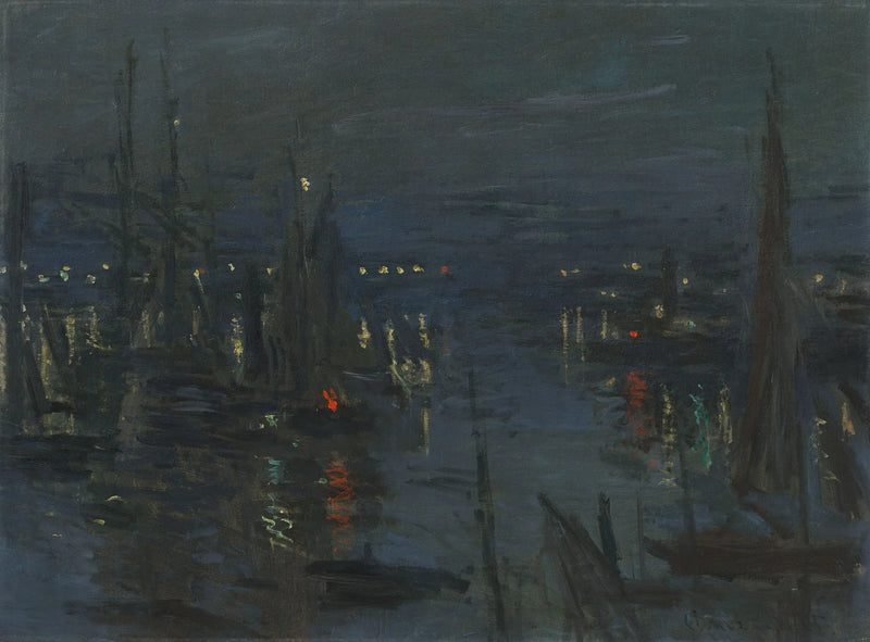 Havnen i Le Havre, nattstemning - Claude Monet