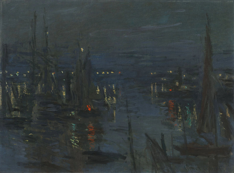 Havnen i Le Havre, natteffekt W264 - Claude Monet