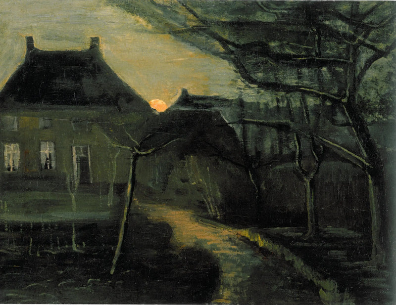 Prestegården i Nuenen i måneskinn - Vincent van Gogh