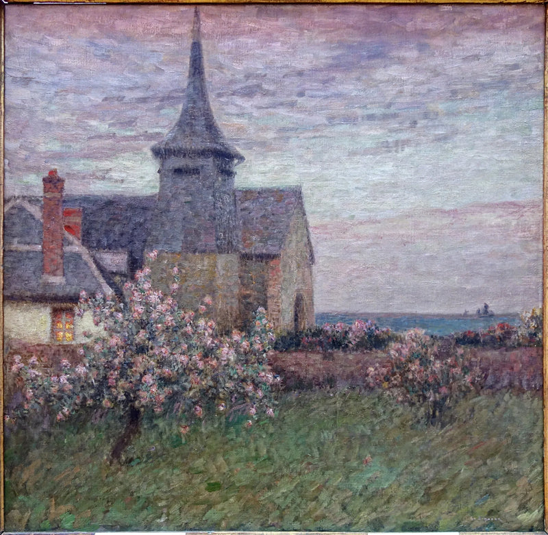 Presten og kirken i Gerberoy - Henri Le Sidaner