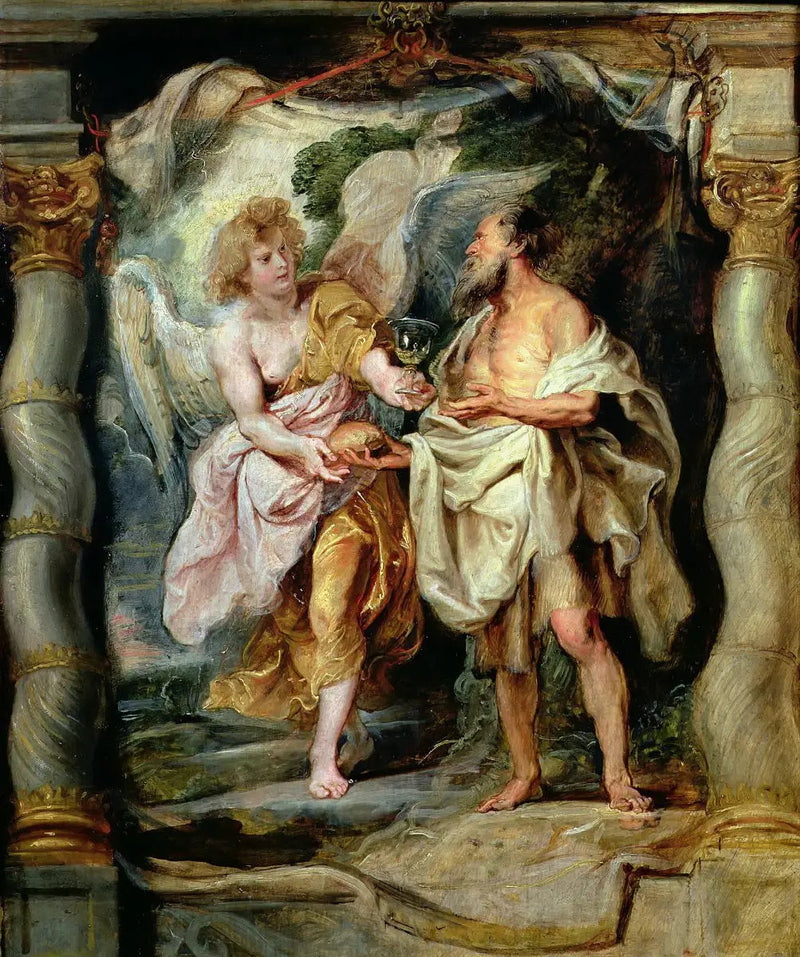 Profeten Elias matet av en engel - Peter Paul Rubens