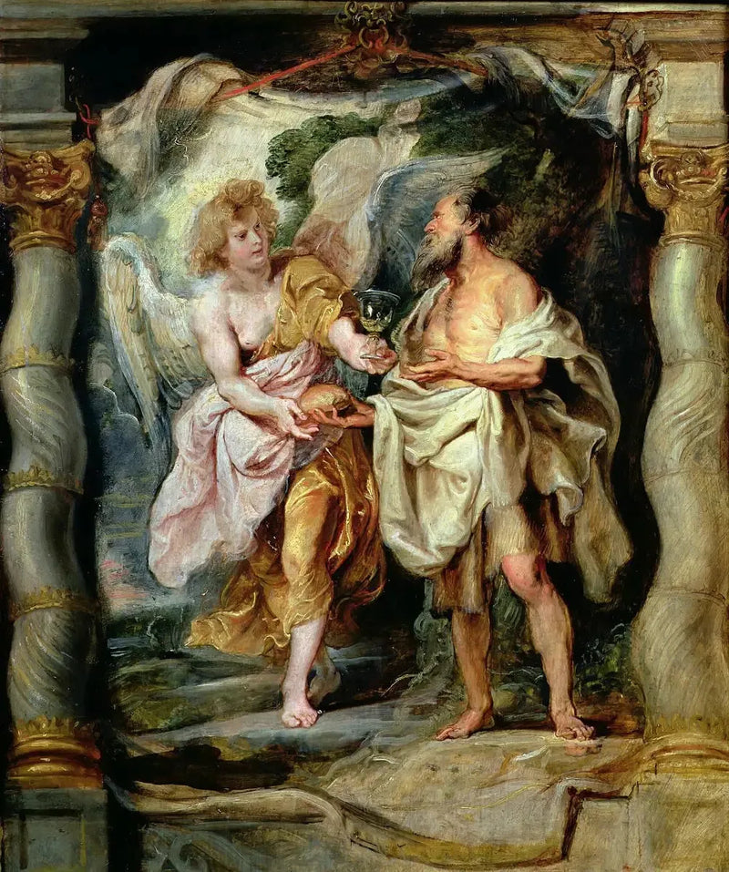 Profeten Elias matet av en engel - Peter Paul Rubens