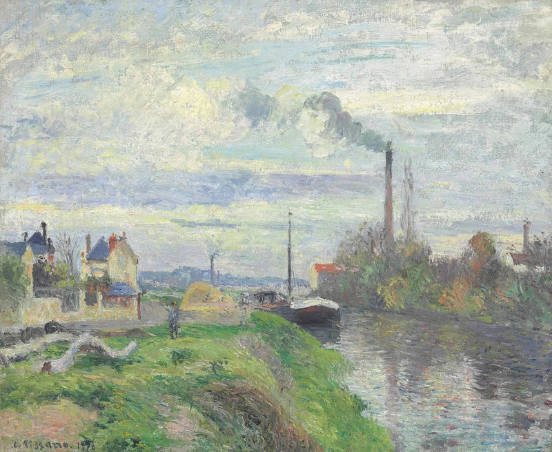 Kaien ved Pothuis i Pontoise - Camille Pissarro