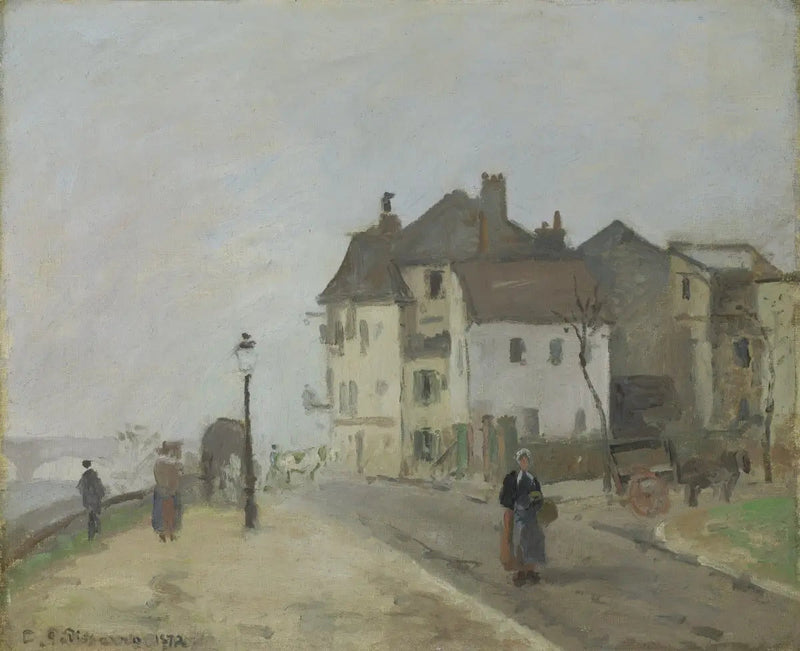 Kaien ved Pothuis i Pontoise - Camille Pissarro