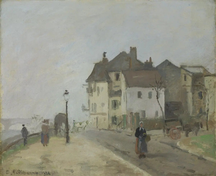 Kaien ved Pothuis i Pontoise - Camille Pissarro