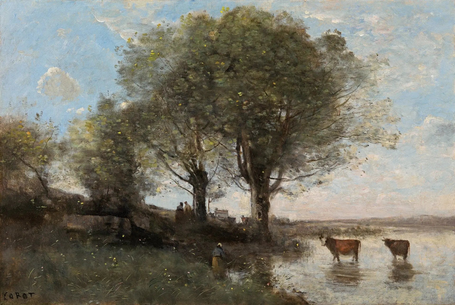 Le rappel des vaches - Jean-Baptiste Camille Corot - Alpha Reproduction