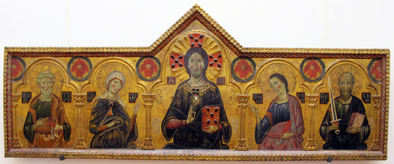 Frelseren mellom Jomfruen og tre helgener - Cosimo Rosselli