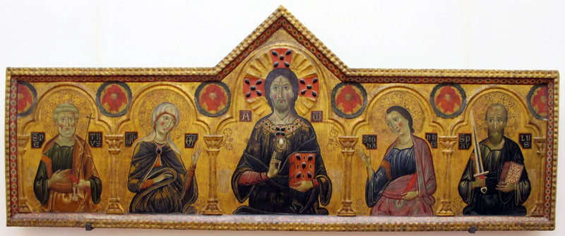 Frelseren mellom Jomfruen og tre helgener - Cosimo Rosselli