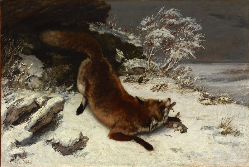 Reven i snøen - Gustave Courbet