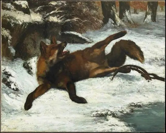 Rådyr fanget i fellen - Gustave Courbet