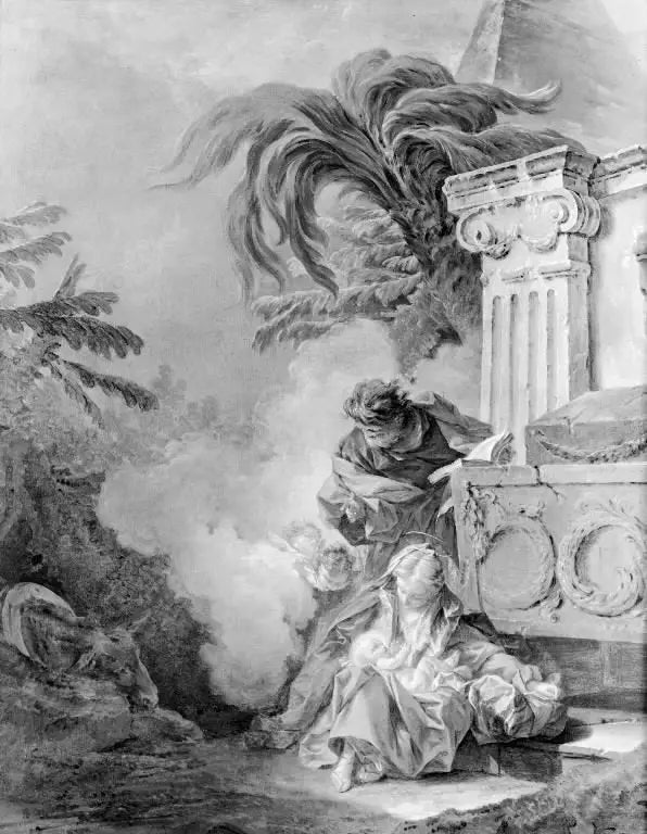 Le repos de la Sainte Famille pendant la fuite en Égypte - François Boucher - Alpha Reproduction