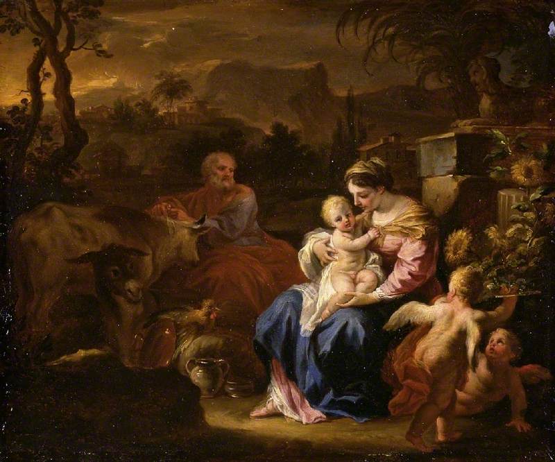 Hvile under flukten til Egypt - Francesco Solimena