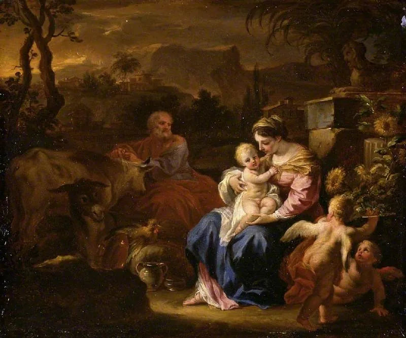Hvile under flukten til Egypt - Francesco Solimena