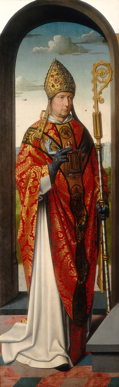 Alteret av Sainte-Anne: Saint Nicolas [venstre panel] - Gérard David