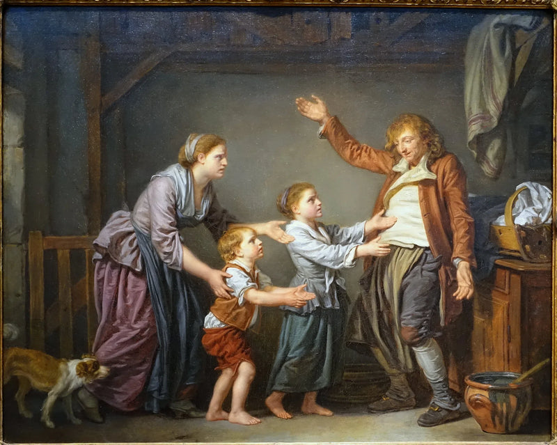Den berusede mannens tilbakekomst - Jean-Baptiste Greuze