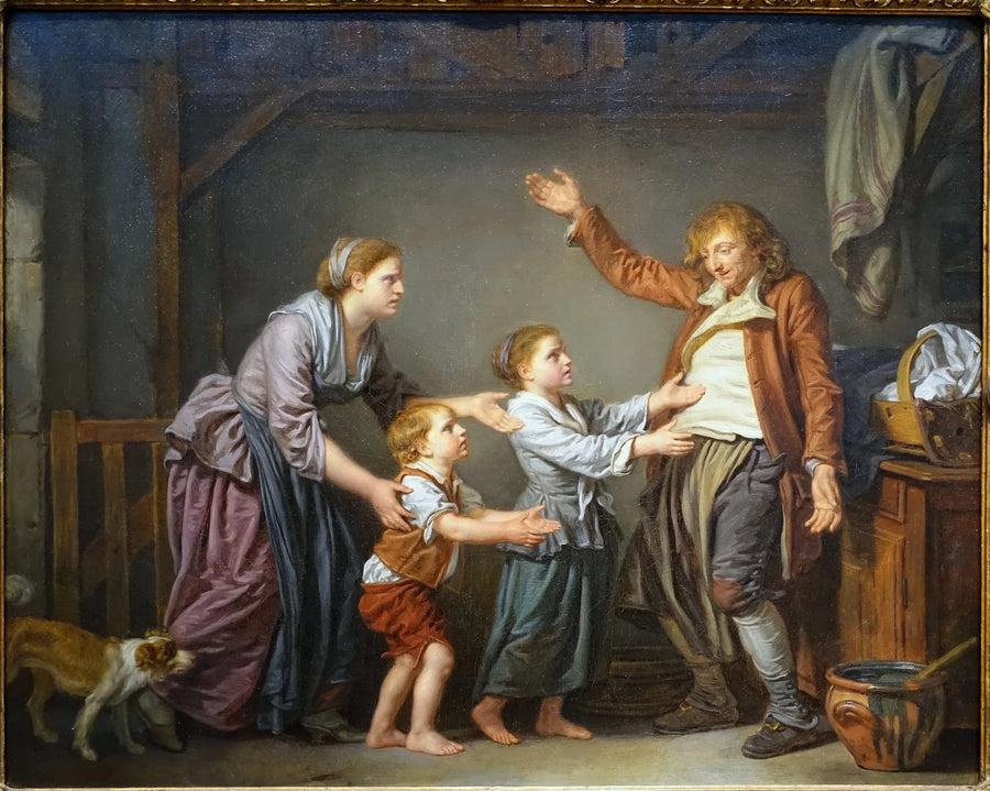 Den berusede mannens tilbakekomst - Jean-Baptiste Greuze
