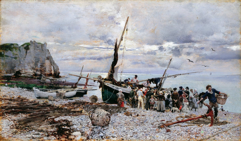Tilbakekomsten av fiskebåtene, Étretat - Giovanni Boldini