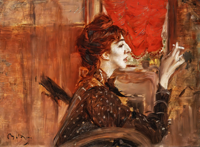 Det røde gardinet - Giovanni Boldini