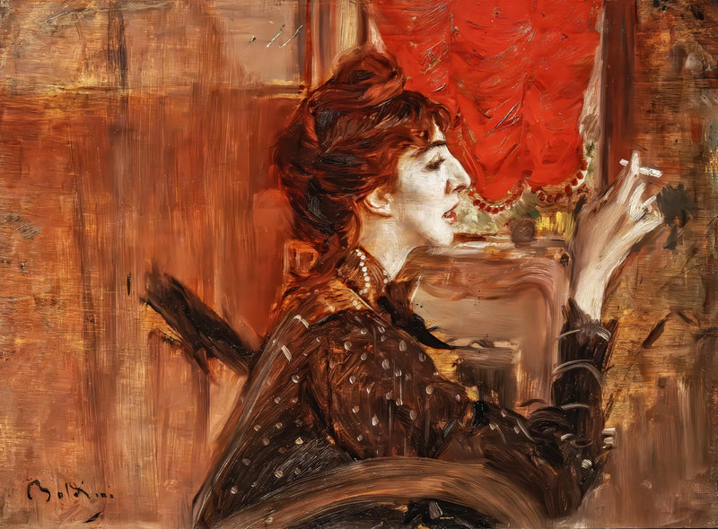 Det røde gardinet - Giovanni Boldini
