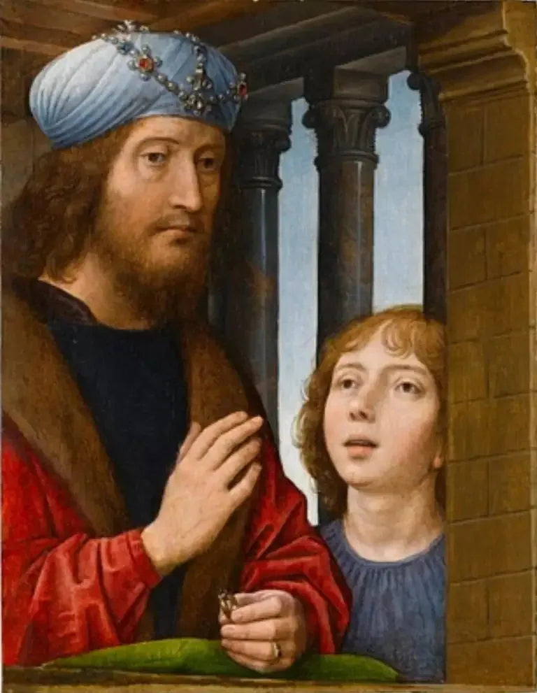 Kong David og en gutt - Hans Memling