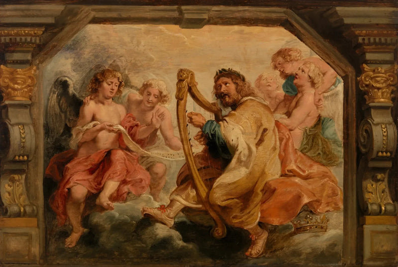 David-kongen som spiller harpe - Peter Paul Rubens