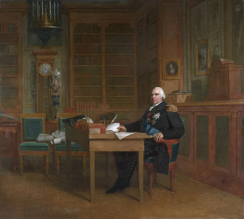 Kongen Ludvig XVIII i sitt arbeidsrom i Tuileries - François Gérard

Source:
Le roi Louis XVIII dans son cabinet de travail des Tuileries - François Gérard