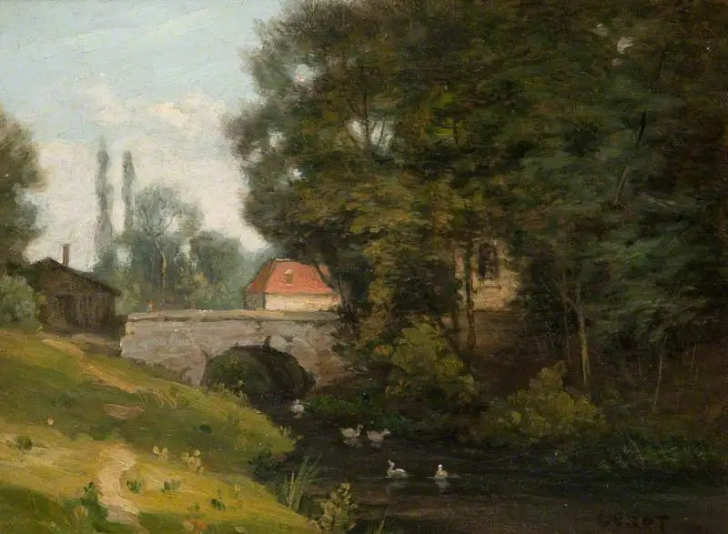 Elva ved mølla - Jean-Baptiste Camille Corot