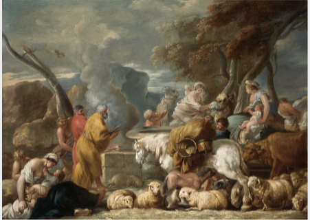 Le sacrifice d'Abraham près de Béthel - Sébastien Bourdon image 1 reproduction d’œuvre d’art à l’huile