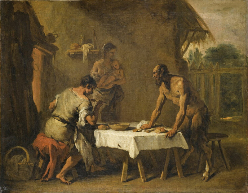 Satyr og bonde - Sebastiano Ricci
