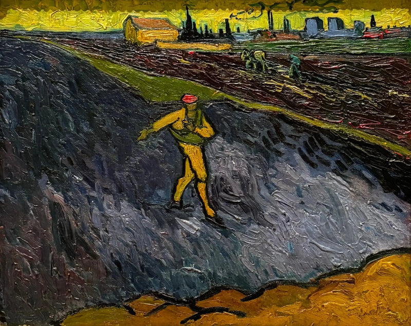Såreren: omgivelsene rundt Arles i bakgrunnen - Vincent van Gogh