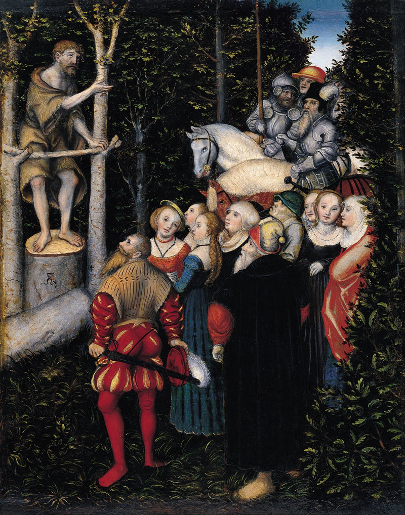 Prekenen til Johannes Døperen - Lucas Cranach den eldre