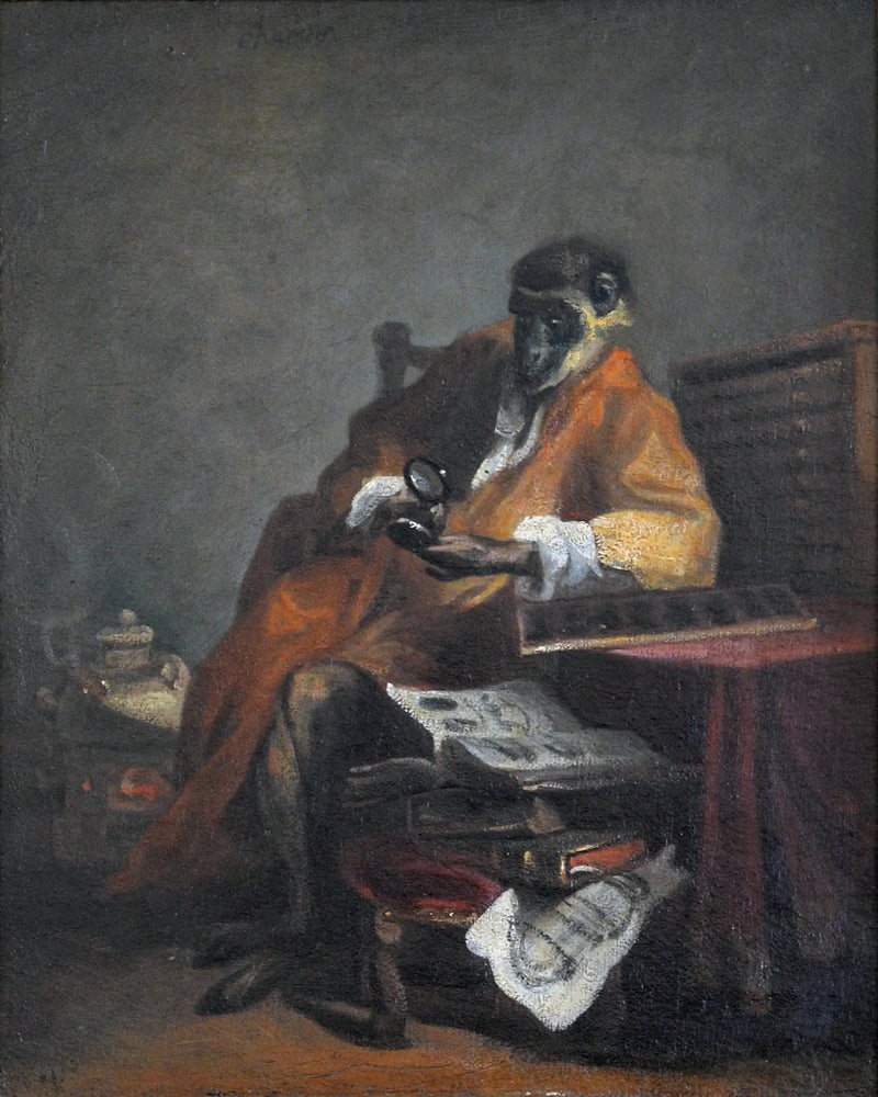 Den antikvariske ape - Jean Siméon Chardin