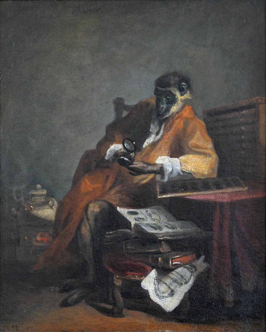 Den antikvariske ape - Jean Siméon Chardin