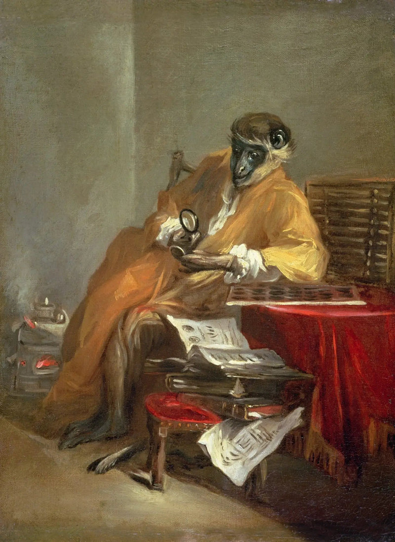 Den gamle ape - Jean Siméon Chardin