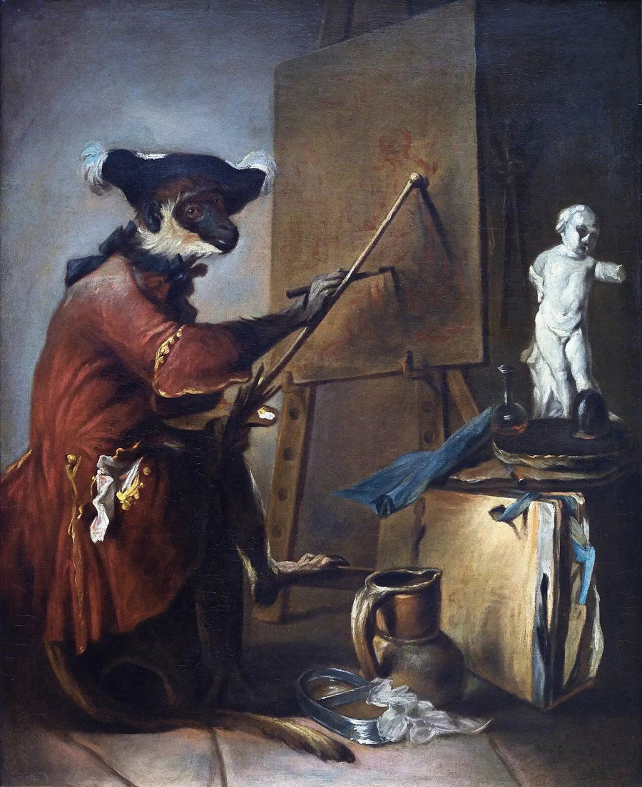 Malende ape - Jean Simeón Chardin